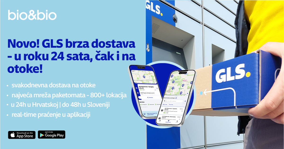 Uz GLS tvoja bio&bio narudžba stiže brže nego ikad!
